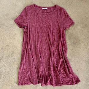 HEATHER RED TEE SHIRT DRESS